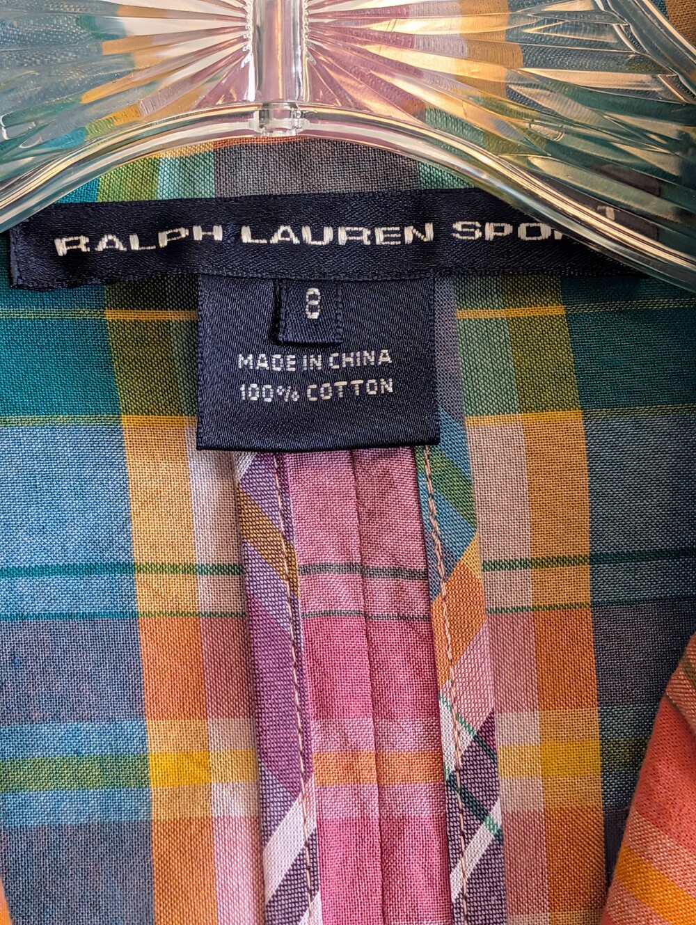 Ralph Lauren Sport Women's Plaid Blazer Pastel Size 8 90's Preppy - Picture 5 of 8